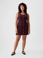 Corduroy Button Mini Dress