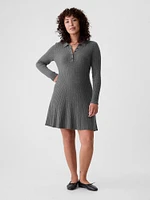 CashSoft Polo Sweater Mini Dress