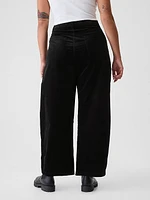 High Rise Corduroy Tapered Ankle Trousers