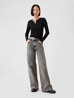 High Rise Stride Wide-Leg Jeans