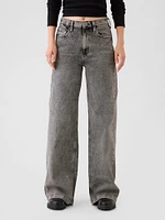 High Rise Stride Seamed Wide-Leg Jeans