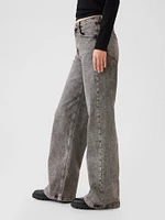 High Rise Stride Seamed Wide-Leg Jeans