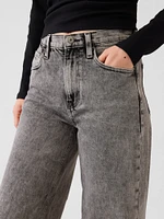 High Rise Stride Seamed Wide-Leg Jeans