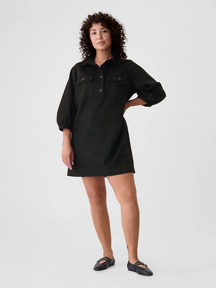 Vegan Suede Shift Mini Dress