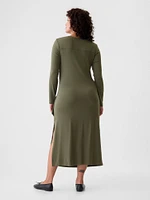 Modern Rib Tie-Knot Midi Dress
