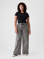 High Rise Stride Belted Wide-Leg Jeans