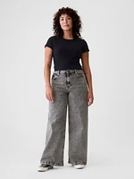 High Rise Stride Seamed Wide-Leg Jeans