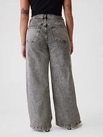 High Rise Stride Seamed Wide-Leg Jeans