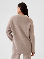 CashSoft Shaker-Stitch Boyfriend Cardigan