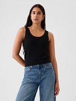 Cropped Pointelle Sweater Tank