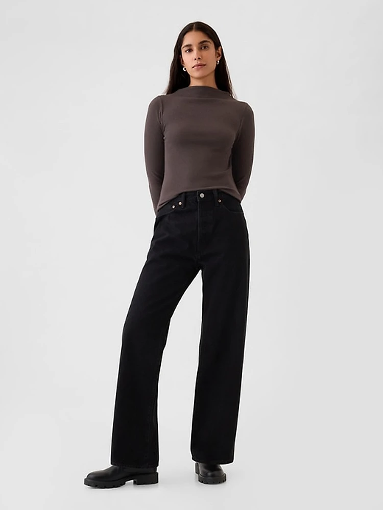 Modern Rib Funnel-Neck T-Shirt