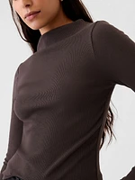 Modern Rib Funnel-Neck T-Shirt