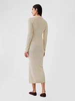 CashSoft Rib Midi Polo Sweater Dress