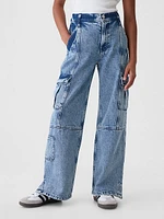 Kids Low Rise Stride Wide-Leg Jeans