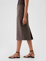 Vegan Suede Midi Skirt