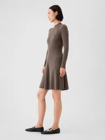 Mockneck Rib Mini Sweater Dress