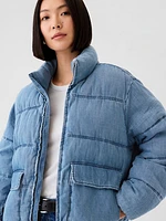 Oversized Denim Puffer Jacket