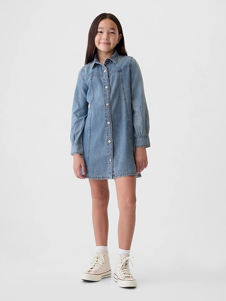 Kids Denim Western Shirtdress