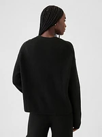 CashSoft Shaker-Stitch Crewneck Sweater