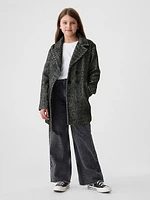 Kids Herringbone Tweed Overcoat