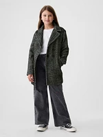 Kids Herringbone Tweed Overcoat