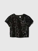 Kids Sequin Velvet Top