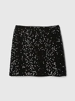 Kids Sequin Velvet Mini Skirt