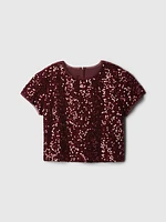 Kids Sequin Velvet Top