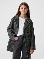 Kids Herringbone Tweed Overcoat