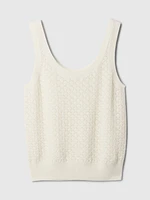 Cropped Pointelle Sweater Tank