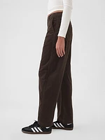 High Rise Corduroy Tapered Ankle Trousers