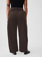 High Rise Corduroy Tapered Ankle Trousers