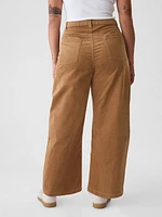 High Rise Corduroy Tapered Ankle Trousers