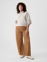 High Rise Corduroy Tapered Ankle Trousers