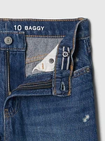 Kids Mid Rise Baggy Jeans