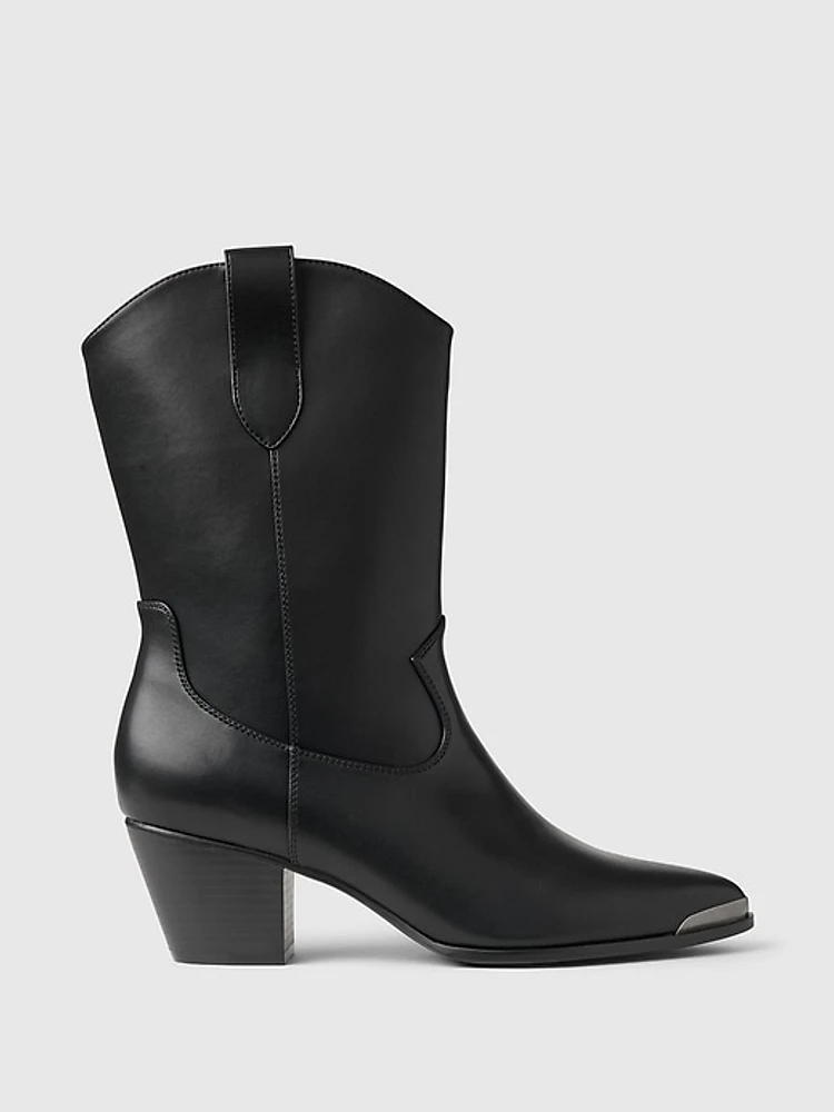 Vegan Leather Western Boots