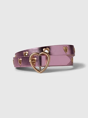 Kids Metallic Heart Belt