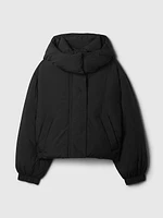 Cropped Duvet Wrap Puffer Jacket