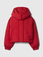 Cropped Duvet Wrap Puffer Jacket