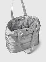 Metallic Puffer Tote Bag