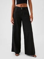Mid Rise Cargo Baggy Jeans