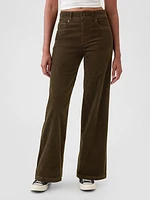 High Rise Corduroy Stride Wide-Leg Pants