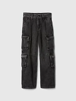 Kids Double Cargo Baggy Jeans