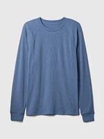 Waffle-Knit Raglan T-Shirt