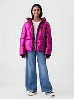 Kids Recycled Metallic Puffer Jacket