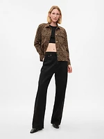 Leopard Denim Chore Jacket