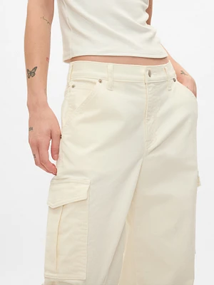 Mid Rise '90s Loose Cheetah Cargo Jeans