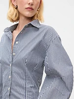 Organic Cotton Barrel Sleeve Cropped Shirt