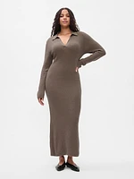 CashSoft Rib Midi Polo Sweater Dress