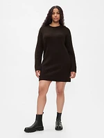 CashSoft Shaker-Stitch Mini Sweater Dress